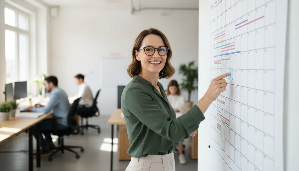 Planification des congés 2026-2027 sur un planning mural annuel