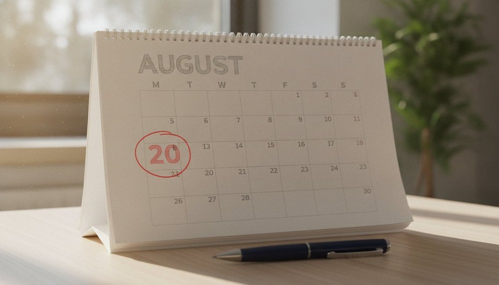 Calendrier du mois d'août 2026 avec le 15 août en jour férié