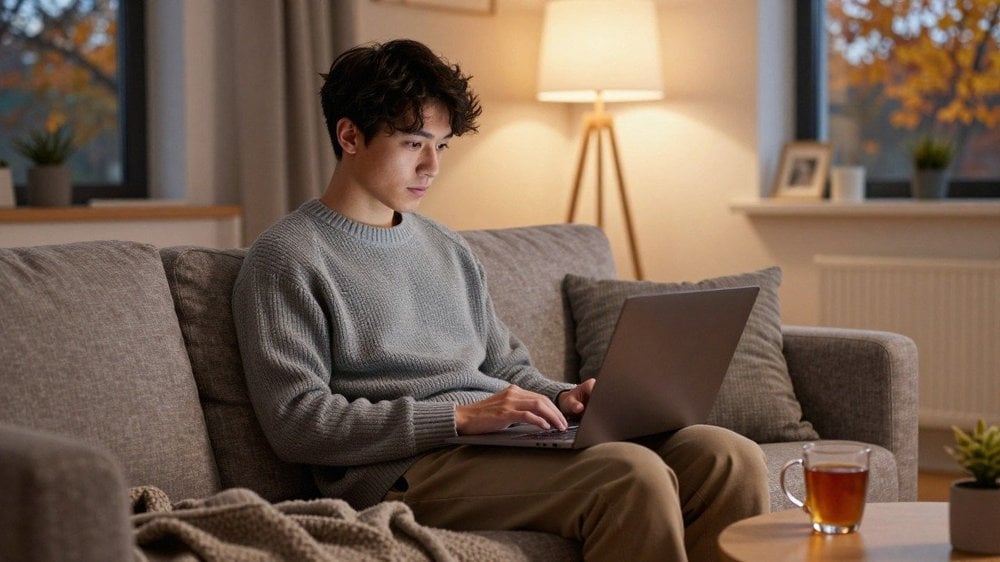 Personne faisant ses achats en ligne le soir pendant le Black Friday 2026