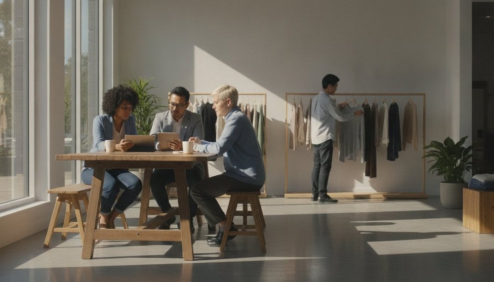 Salariés au travail dans un commerce ouvert un jour férié