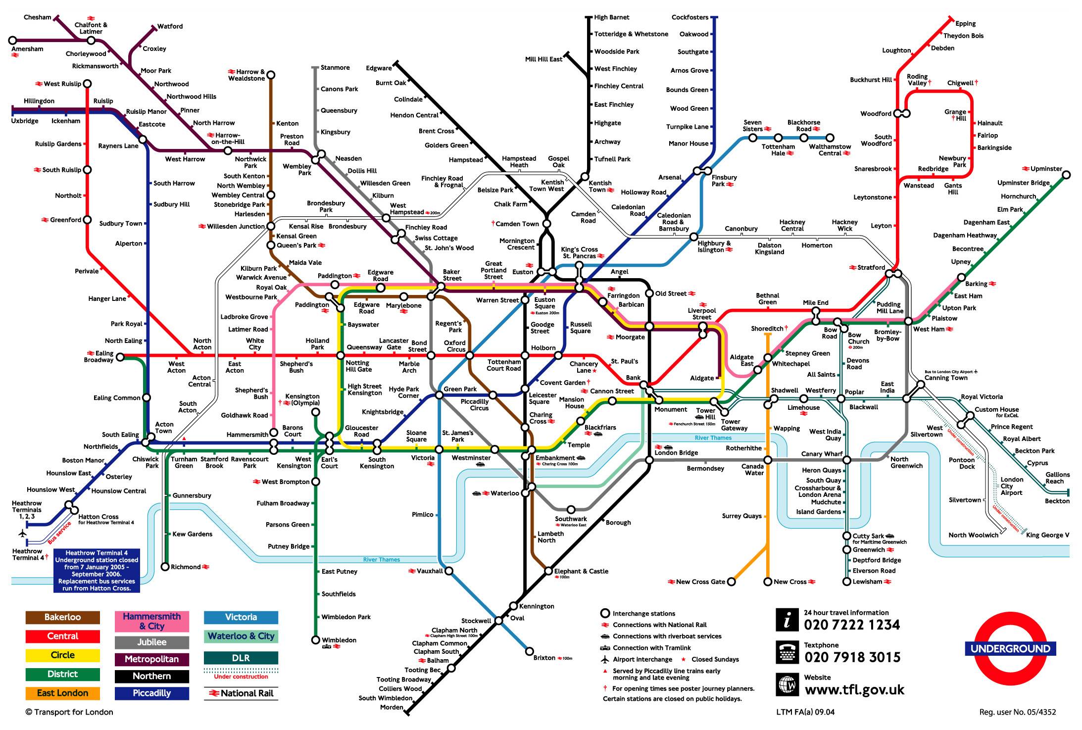 Plan Metro Londres 